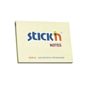 กระดาษโน้ตกาวในตัว ชนิดกาวหัว STICK’N #21008 ขนาด 3×4 นิ้ว สีเหลืองพาสเทล