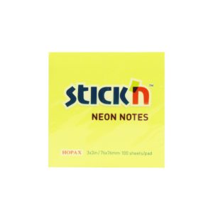 กระดาษโน้ตกาวในตัว ชนิดกาวหัว STICK’N #21133 ขนาด 3×3 นิ้ว สีเหลืองนีออน
