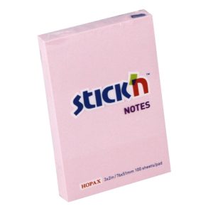 กระดาษโน้ตกาวในตัว ชนิดกาวหัว STICK’N #21145 ขนาด 3×2 นิ้ว สีชมพูพาสเทล