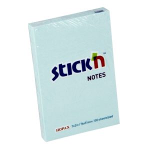กระดาษโน้ตกาวในตัว ชนิดกาวหัว STICK’N #21146 ขนาด 3×2 นิ้ว สีฟ้าพาสเทล