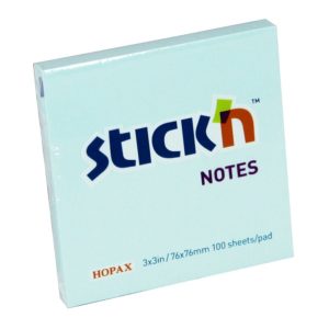 กระดาษโน้ตกาวในตัว ชนิดกาวหัว STICK’N #21149 ขนาด 3×3 นิ้ว สีฟ้าพาสเทล