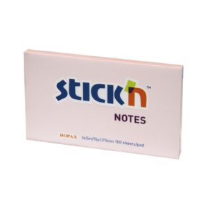 กระดาษโน้ตกาวในตัว ชนิดกาวหัว STICK’N #21154 ขนาด 3×5 นิ้ว สีชมพูพาสเทล