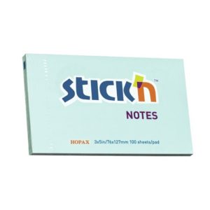 กระดาษโน้ตกาวในตัว ชนิดกาวหัว STICK’N #21155 ขนาด 3×5 นิ้ว สีฟ้าพาสเทล