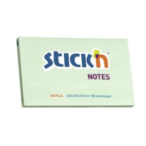 กระดาษโน้ตกาวในตัว ชนิดกาวหัว STICK’N #21156 ขนาด 3×5 นิ้ว สีเขียวพาสเทล