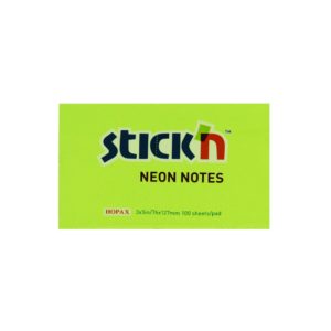 กระดาษโน้ตกาวในตัว ชนิดกาวหัว STICK’N #21171 ขนาด 3×5 นิ้ว สีเขียวนีออน