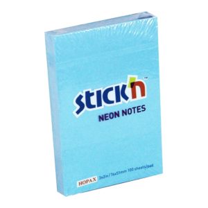 กระดาษโน้ตกาวในตัว ชนิดกาวหัว STICK’N #21207 ขนาด 3×2 นิ้ว สีฟ้านีออน