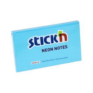 กระดาษโน้ตกาวในตัว ชนิดกาวหัว STICK’N #21213 ขนาด 3×5 นิ้ว สีฟ้านีออน
