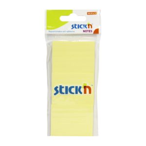 กระดาษโน้ตกาวในตัว ชนิดกาวหัว STICK’N #21126 ขนาด 1.5×2 นิ้ว (1×3) สีเหลืองพาสเทล