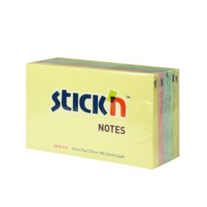 กระดาษโน้ตกาวในตัว ชนิดกาวหัว STICK’N #PASTEL (4+1) ขนาด 3×5 นิ้ว (แพ็ค 5 เล่ม) คละสีพาสเทล