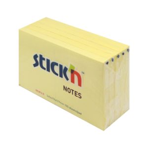 กระดาษโน้ตกาวในตัว ชนิดกาวหัว STICK’N #PASTEL (4+1) ขนาด 3×5 นิ้ว (แพ็ค 5 เล่ม) สีเหลืองพาสเทล