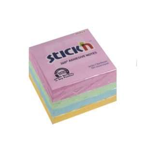 กระดาษโน้ต STICKN 3″x3″  คละสี 4+1 แถบกาว 360*